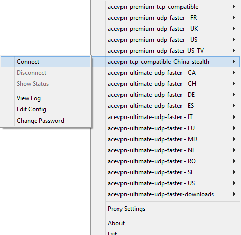 Connect to acevpn-tcp-compatible-china-stealth