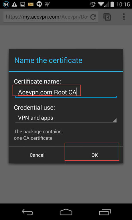 Import IKEv2 certificate