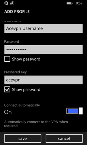 Input Username and Password