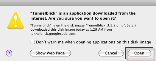 Confirm you want to open