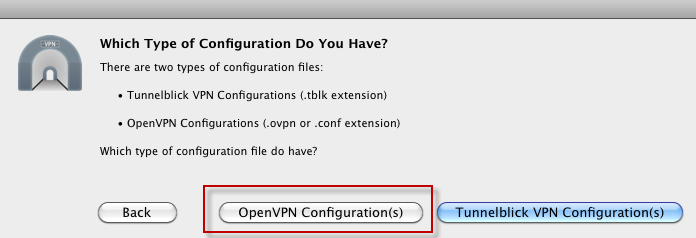 Choose OpenVPN Configuration(s)