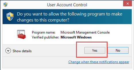 Run mmc as administrator