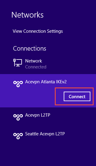 Connect to IKEv2 connection