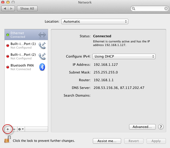 Mac L2TP VPN - System Preference Network - Add New Connection