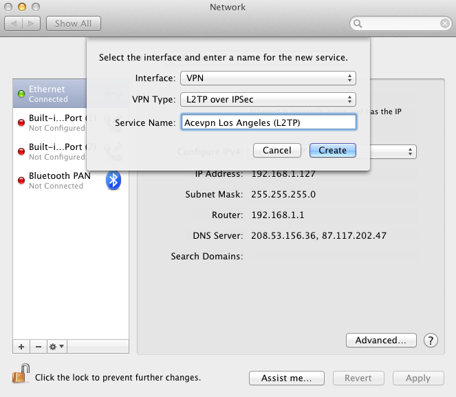 Mac L2TP VPN - Set Interface to L2TP VPN