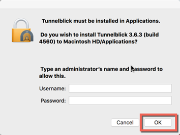 Type Mac administrator password