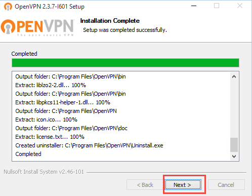 OpenVPN Installation Complete