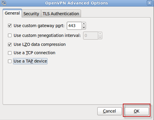 Openvpn Advanced Options